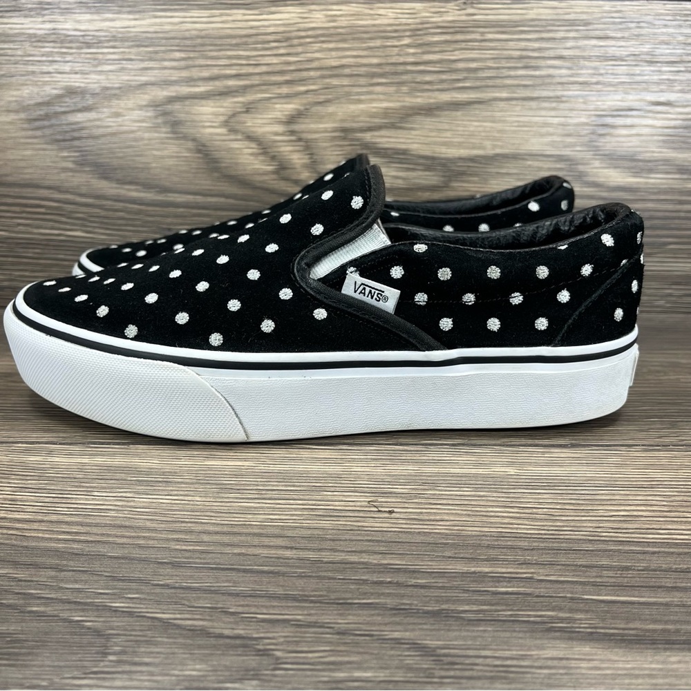 Vans Platform Polka Dot Suede Slips-ons Women’s Size 8